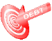 arrow labeled debt aimed at a target 